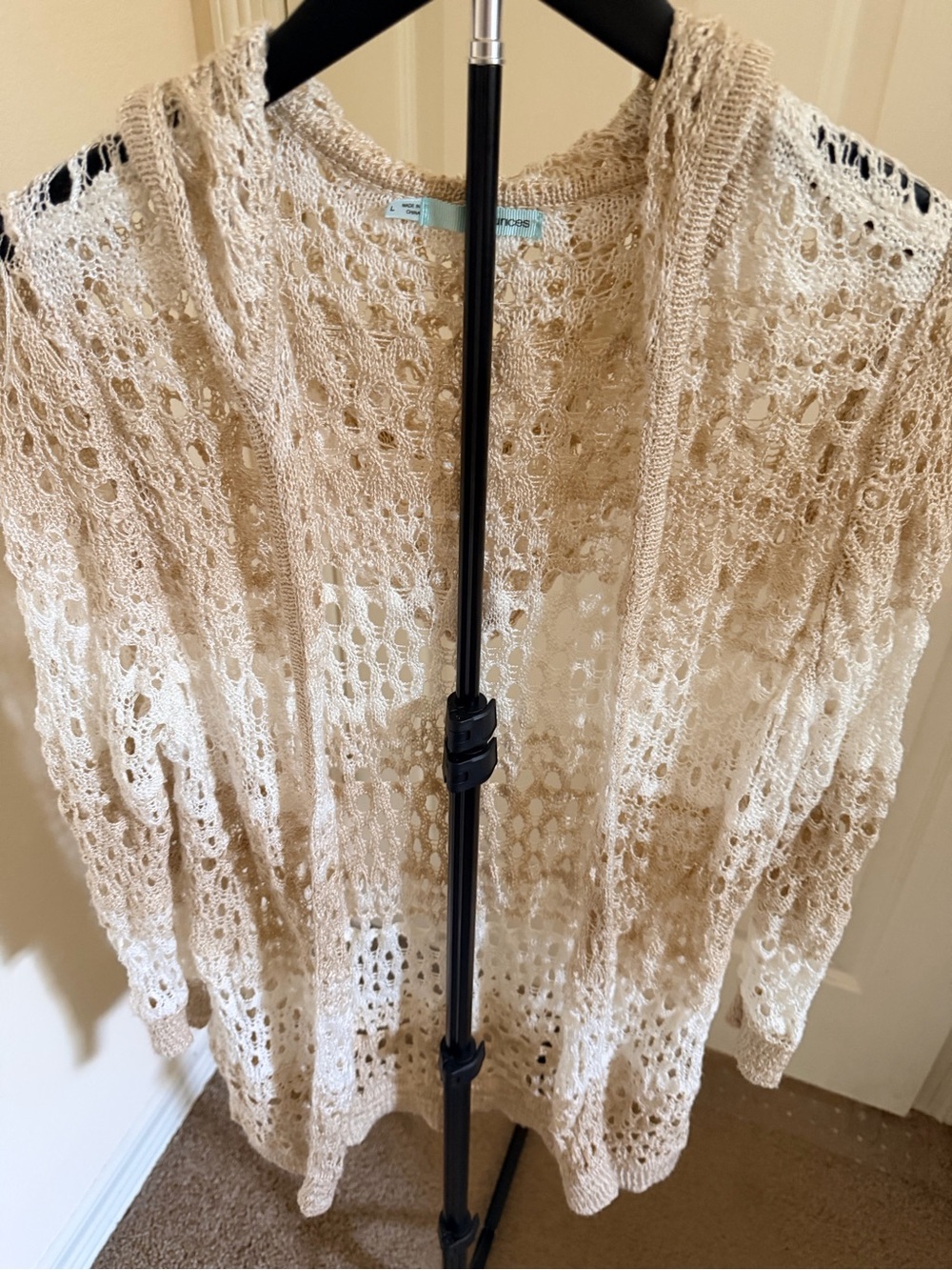 Maurices Open Weave Beige Cream Cardigan